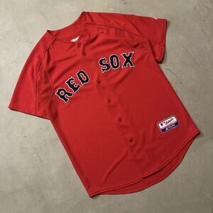 Vintage Y2K Red Majestic MLB Boston Red Sox Baseball Jersey Size M